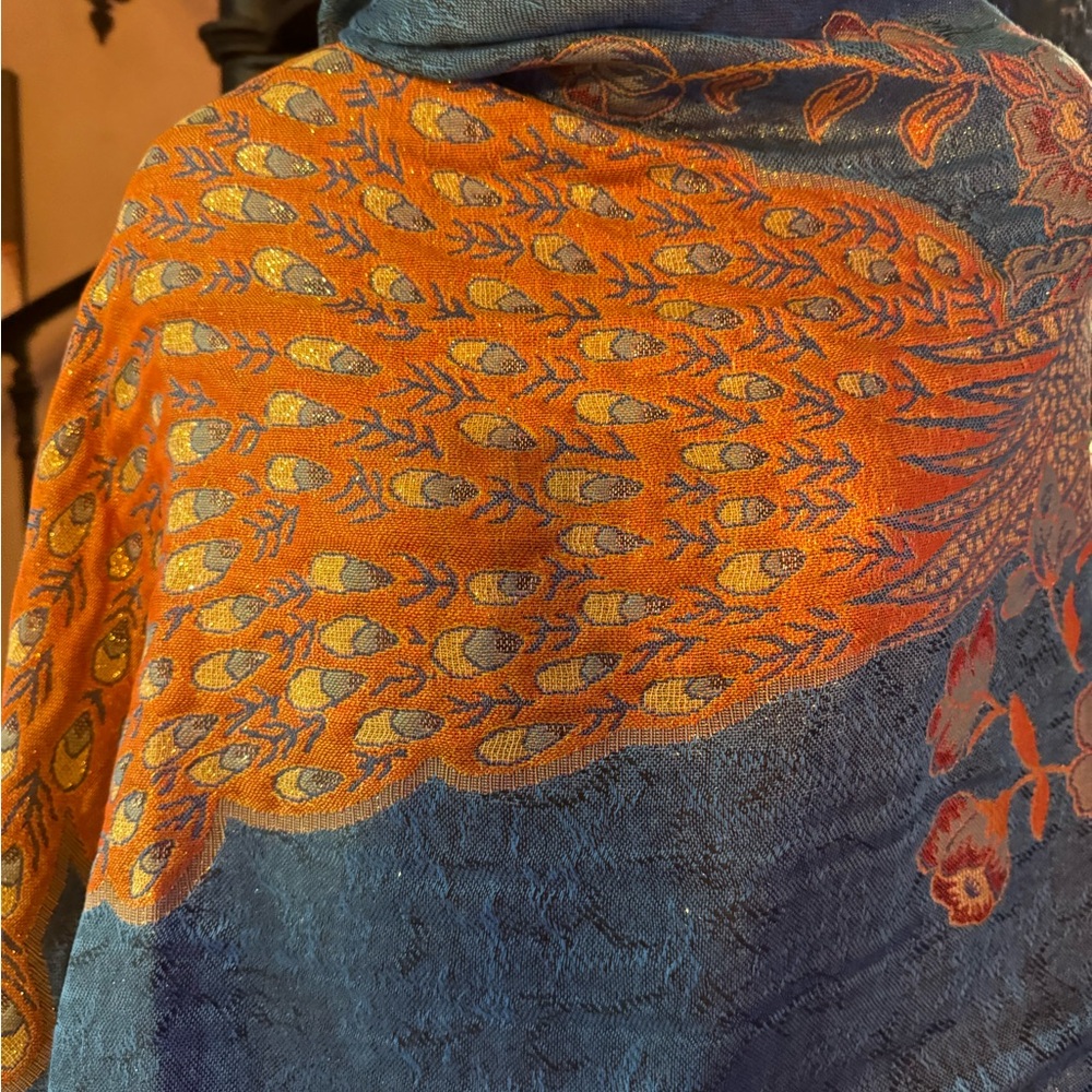 COPY - Vintage style peacock pashmina shawl
